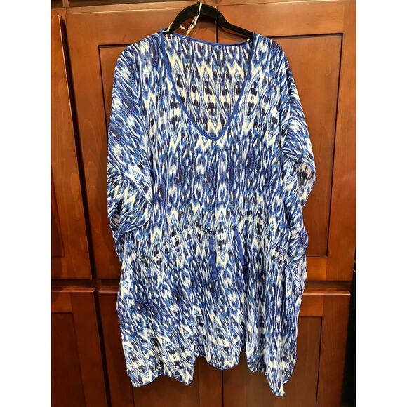 Blue & White Swimsuit Cover Up with Tie Waist! - Picture 2 of 7